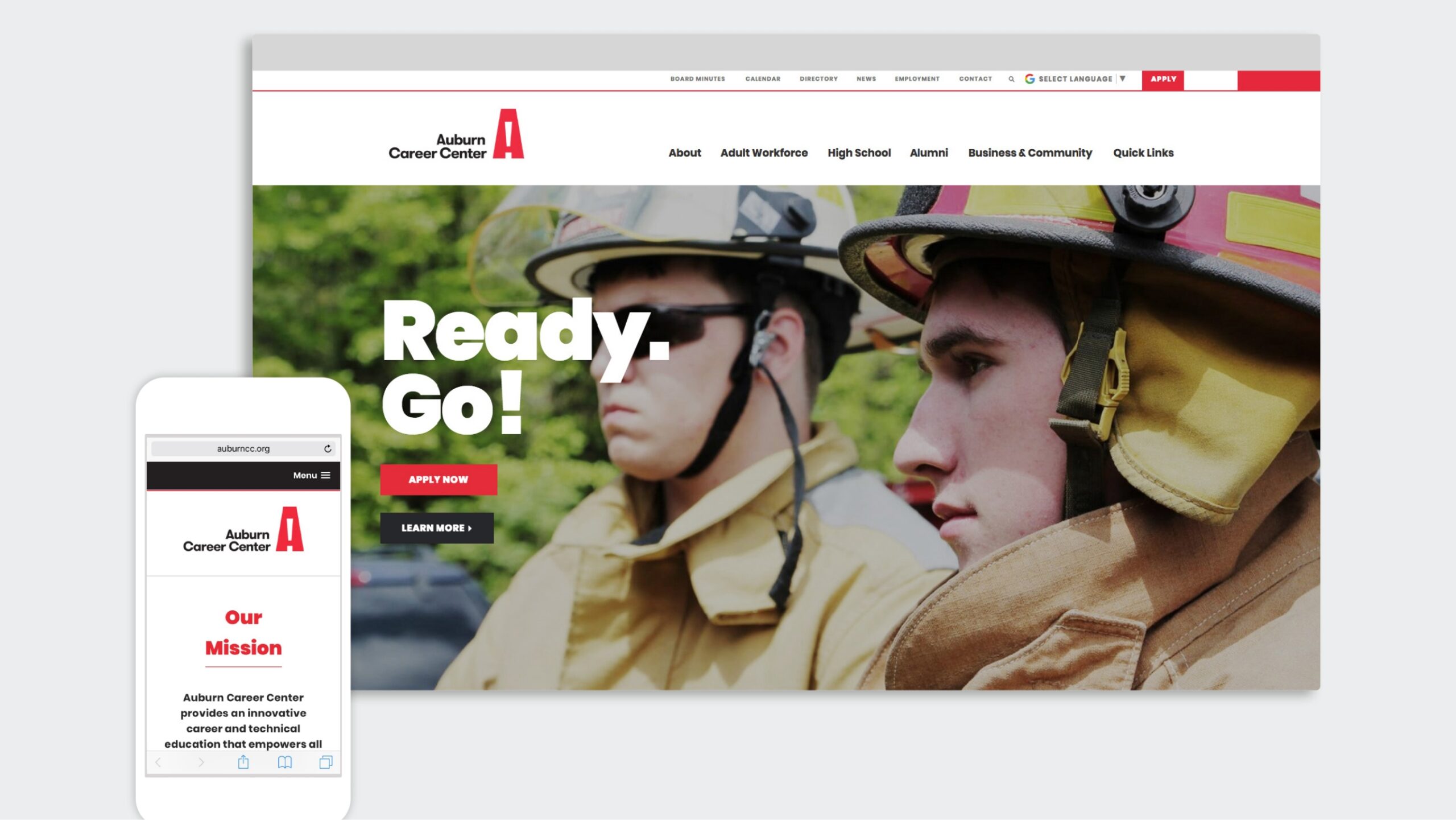 auburn website shown on a desktop and iphone