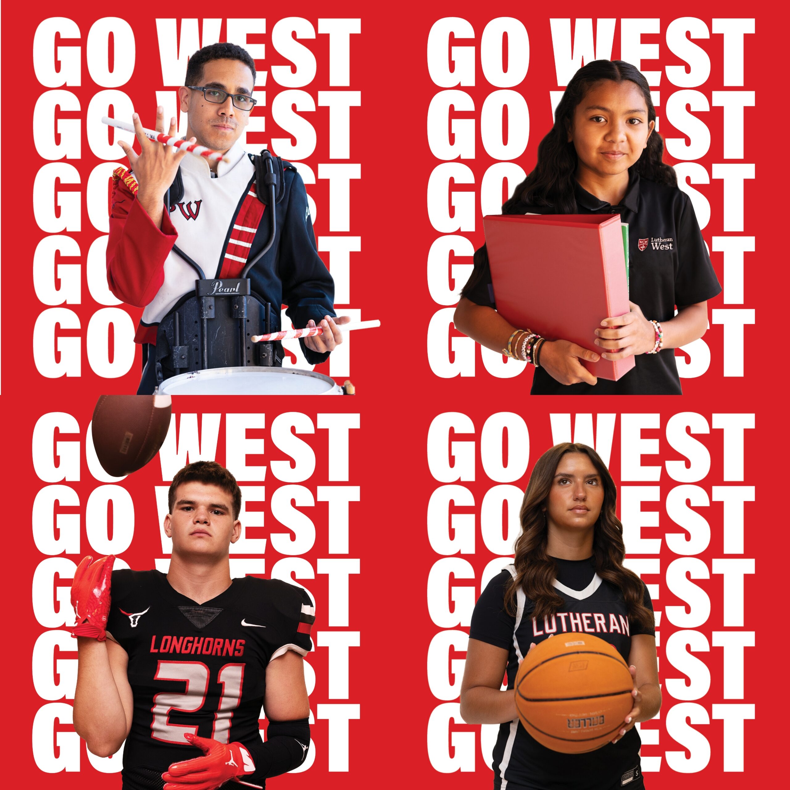 posters featuring students and the words go west