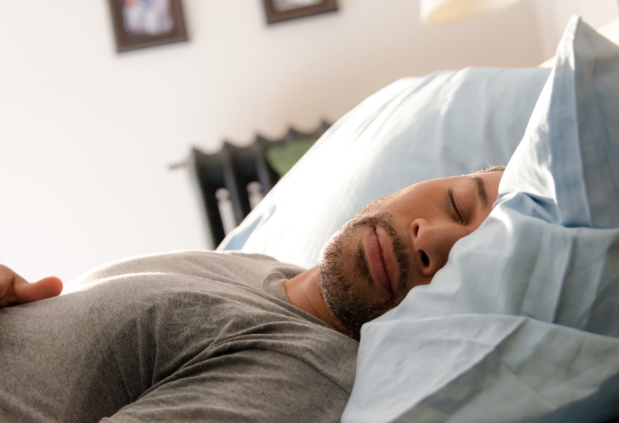 dad sleeping in bed