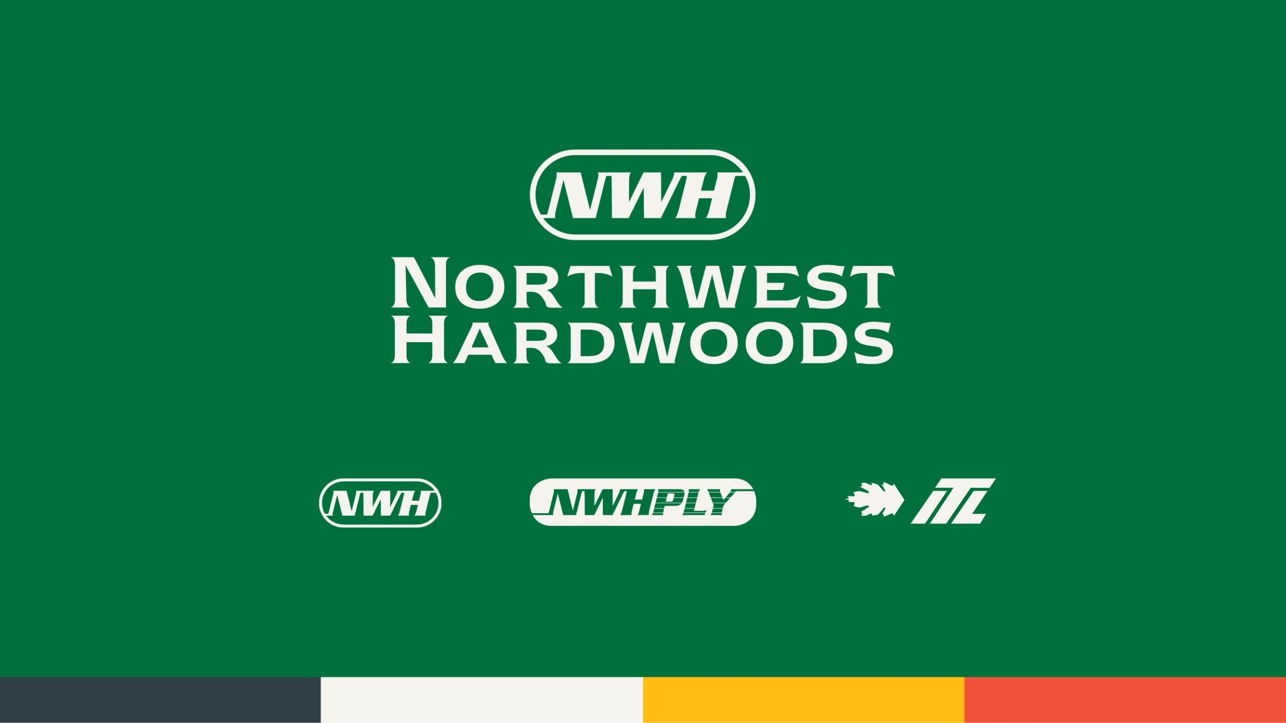 Northwest Hardwoods logos and color palette