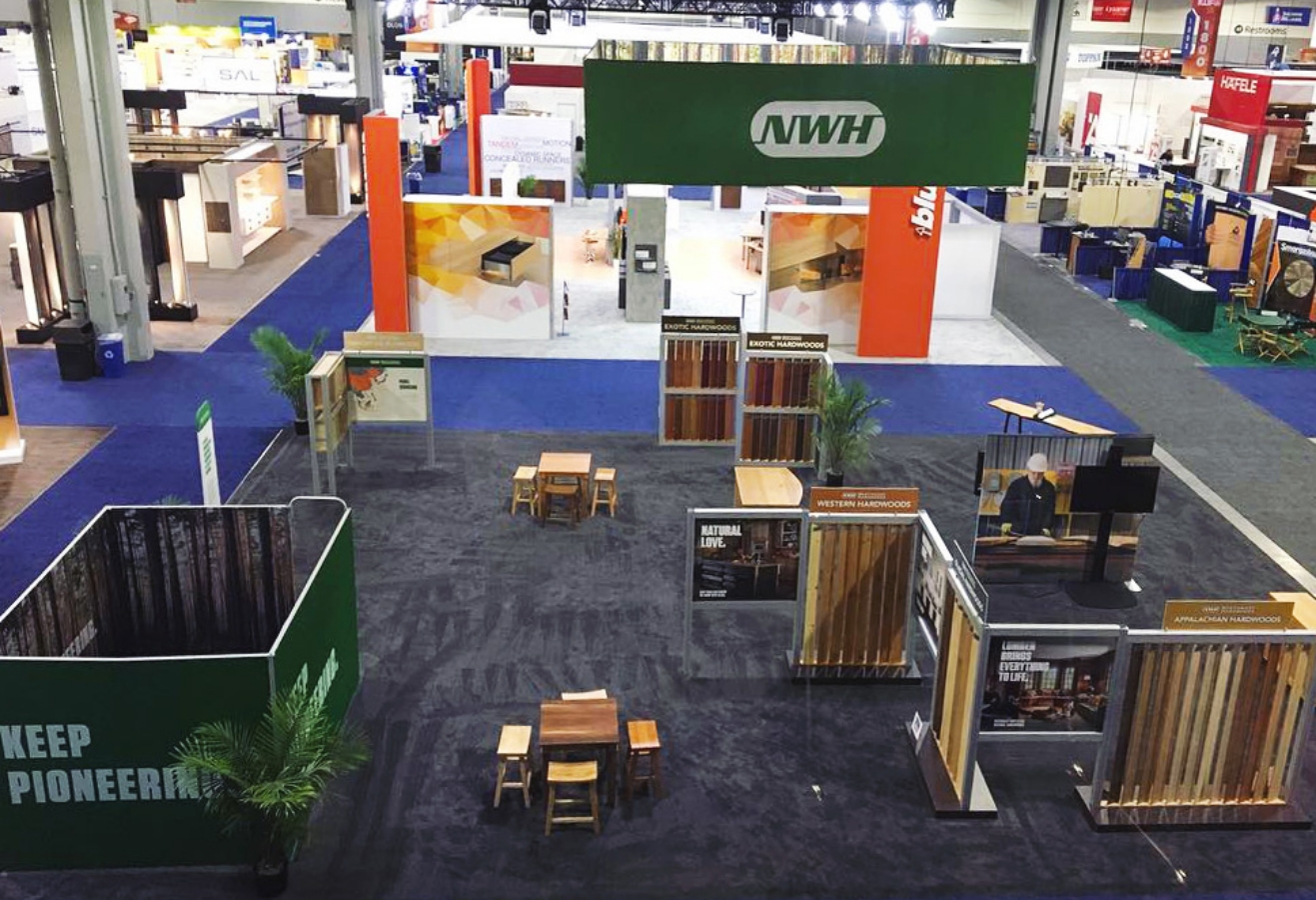 aerial view of tradeshow booth