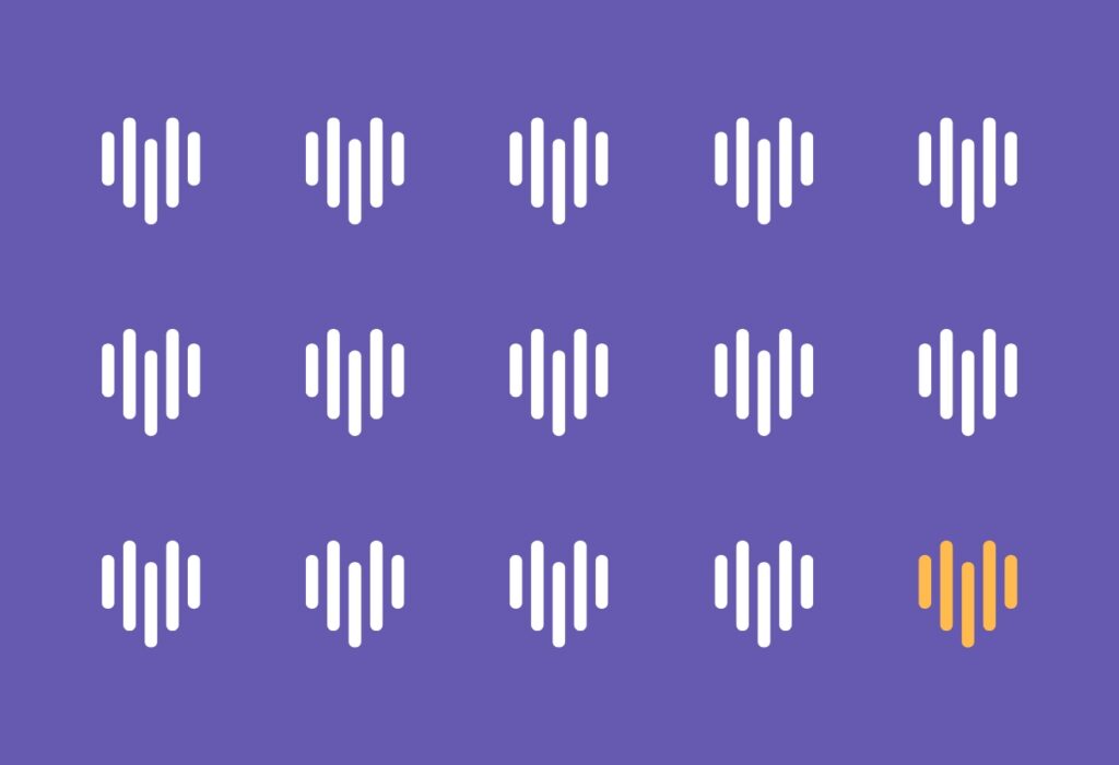 heart pattern on purple background